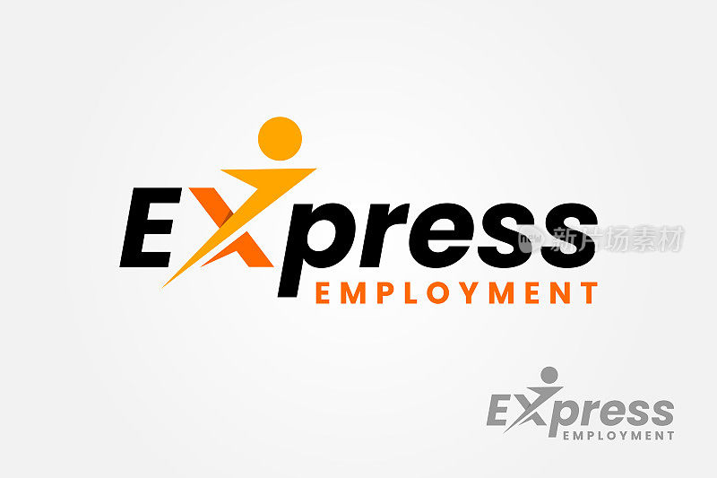 Express Job设计模板。快递物流交付。积极健康的人矢量插图